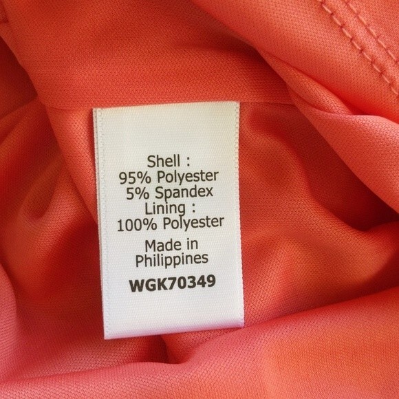 Market & Spruce (Stitch Fix) NWT coral orange and navy blue dress, lined M - Picture 7 of 8